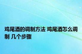 鸡尾酒的调制方法 鸡尾酒怎么调制 几个步骤