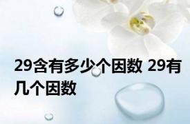 29含有多少个因数 29有几个因数