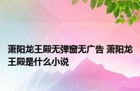 萧阳龙王殿无弹窗无广告 萧阳龙王殿是什么小说