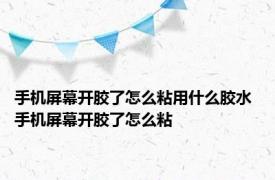 手机屏幕开胶了怎么粘用什么胶水 手机屏幕开胶了怎么粘