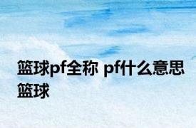 篮球pf全称 pf什么意思篮球