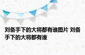 刘备手下的大将都有谁图片 刘备手下的大将都有谁