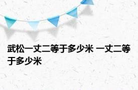 武松一丈二等于多少米 一丈二等于多少米