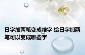 日字加两笔变成啥字 给日字加两笔可以变成哪些字