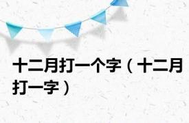 十二月打一个字（十二月打一字）