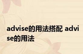 advise的用法搭配 advise的用法