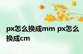 px怎么换成mm px怎么换成cm