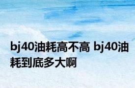 bj40油耗高不高 bj40油耗到底多大啊