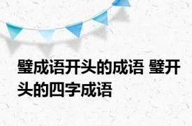 璧成语开头的成语 璧开头的四字成语