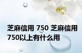 芝麻信用 750 芝麻信用750以上有什么用