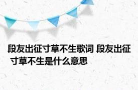 段友出征寸草不生歌词 段友出征 寸草不生是什么意思