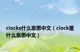 clocks什么意思中文（clock是什么意思中文）