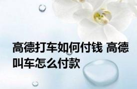 高德打车如何付钱 高德叫车怎么付款