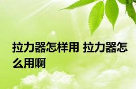 拉力器怎样用 拉力器怎么用啊