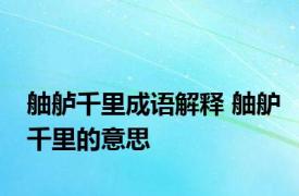 舳舻千里成语解释 舳舮千里的意思