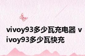 vivoy93多少瓦充电器 vivoy93多少瓦快充