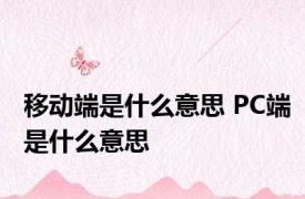 移动端是什么意思 PC端是什么意思