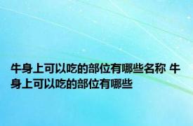 牛身上可以吃的部位有哪些名称 牛身上可以吃的部位有哪些