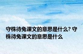 守株待兔课文的意思是什么? 守株待兔课文的意思是什么