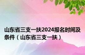 山东省三支一扶2024报名时间及条件（山东省三支一扶）