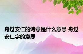 舟过安仁的诗意是什么意思 舟过安仁字的意思