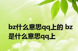 bz什么意思qq上的 bz是什么意思qq上