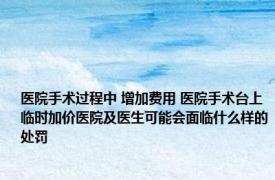 医院手术过程中 增加费用 医院手术台上临时加价医院及医生可能会面临什么样的处罚