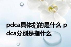 pdca具体指的是什么 pdca分别是指什么