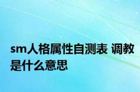 sm人格属性自测表 调教是什么意思