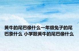 黄牛的尾巴像什么一年级兔子的尾巴象什么 小学题黄牛的尾巴像什么