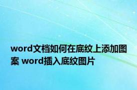 word文档如何在底纹上添加图案 word插入底纹图片 