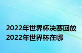 2022年世界杯决赛回放 2022年世界杯在哪