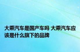 大乘汽车是国产车吗 大乘汽车应该是什么旗下的品牌