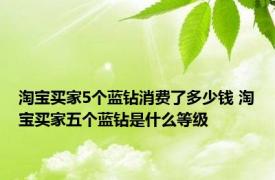 淘宝买家5个蓝钻消费了多少钱 淘宝买家五个蓝钻是什么等级