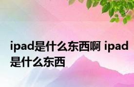 ipad是什么东西啊 ipad是什么东西