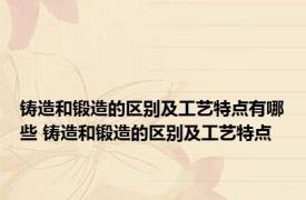 铸造和锻造的区别及工艺特点有哪些 铸造和锻造的区别及工艺特点