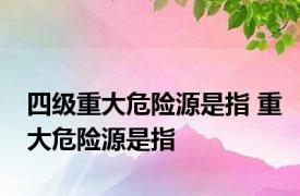 四级重大危险源是指 重大危险源是指