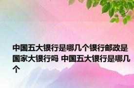 中国五大银行是哪几个银行邮政是国家大银行吗 中国五大银行是哪几个