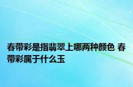 春带彩是指翡翠上哪两种颜色 春带彩属于什么玉