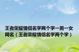 王者荣耀情侣名字两个字一男一女网名（王者荣耀情侣名字两个字）