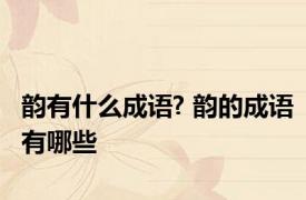 韵有什么成语? 韵的成语有哪些