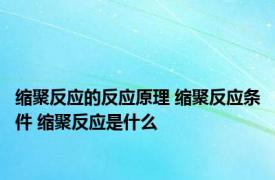 缩聚反应的反应原理 缩聚反应条件 缩聚反应是什么