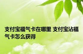 支付宝福气卡在哪里 支付宝沾福气卡怎么获得