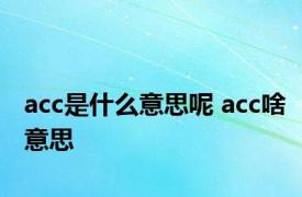 acc是什么意思呢 acc啥意思