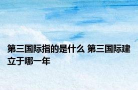 第三国际指的是什么 第三国际建立于哪一年