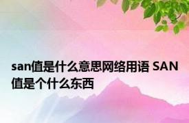 san值是什么意思网络用语 SAN值是个什么东西