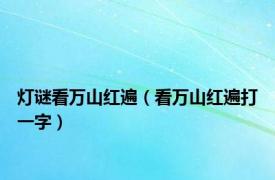 灯谜看万山红遍（看万山红遍打一字）