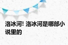 洛冰河! 洛冰河是哪部小说里的