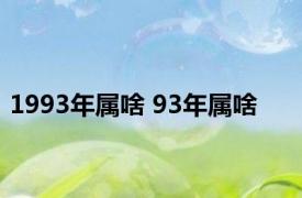 1993年属啥 93年属啥 