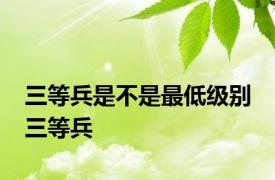 三等兵是不是最低级别 三等兵 